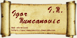 Igor Munćanović vizit kartica